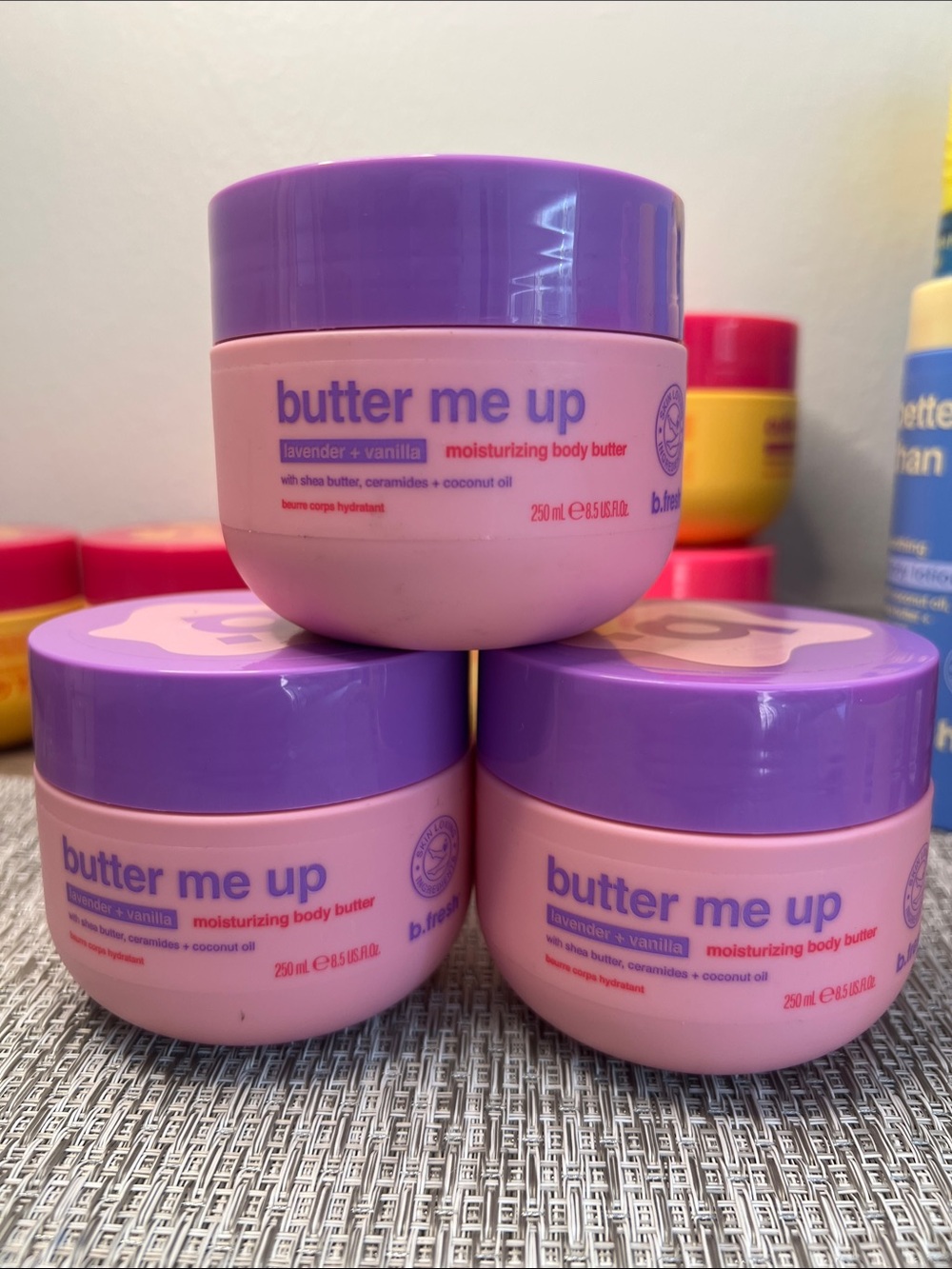 B.Fresh Butter Me Up Moisturizing Body Butter- Lavender + Vanilla set of 3